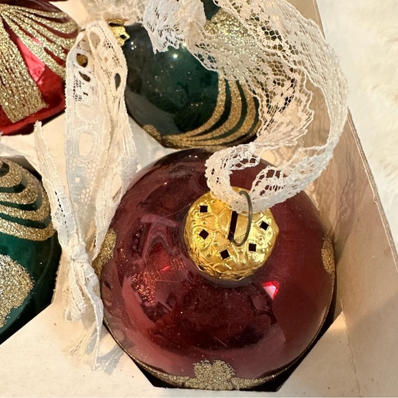 Vintage Rauch Red Glass Ball Christmas Ornaments Box Of 18 - Picture 5 of 15